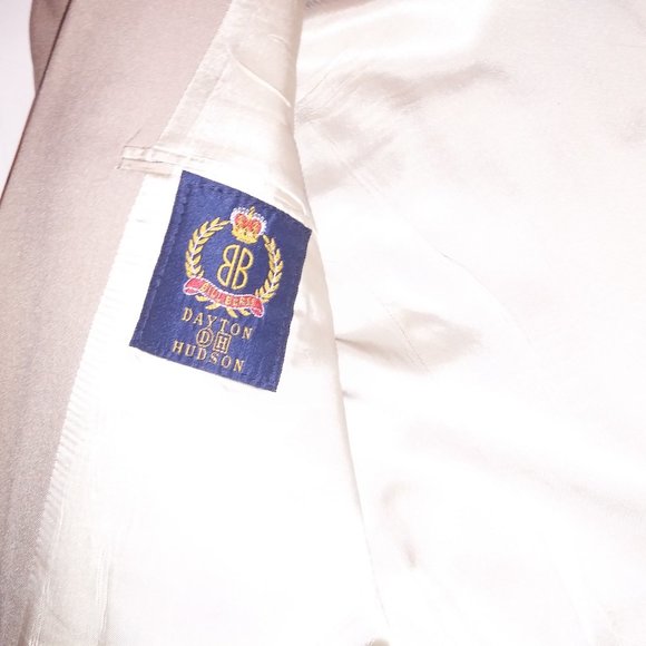 Vintage Dayton Hudson Suit Mens 2 Piece‎ Beige Solid 2 Button Front Long Sleeve - Picture 14 of 16